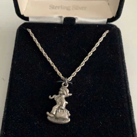 Vintage Hummel Club Sterling Silver Merry Wanderer Necklace